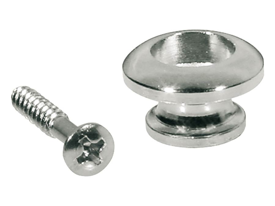 Boston EP-S-N Strap buttons, metaal, nikkel, met schroef, v-model, diameter 15mm, 2-pack