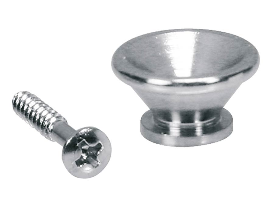 Boston EP-PP-C Strap buttons, metaal, chroom, met schroef, v-model, diameter 17mm, 2-pack