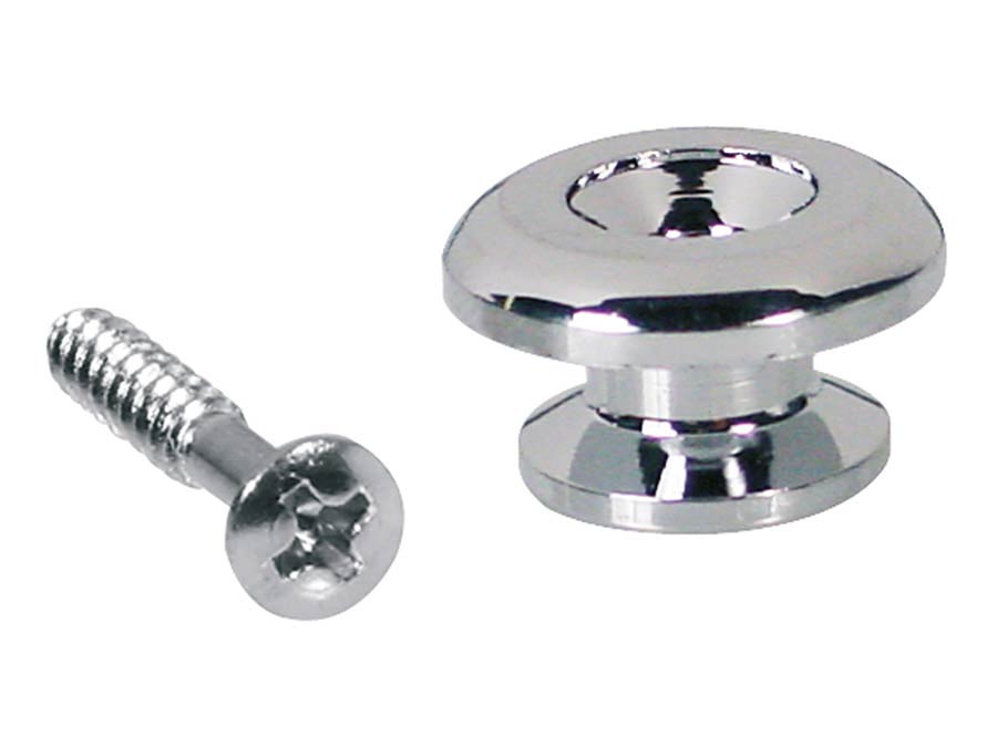 Boston EP-RR-C Strap buttons, metaal, chroom, met schroef, rond model, diameter 17mm, 2-pack