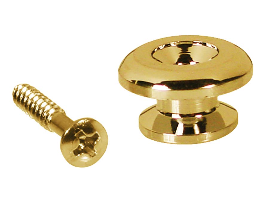 Boston EP-RR-G Strap buttons, metaal, goud, met schroef, rond model, diameter 17mm, 2-pack