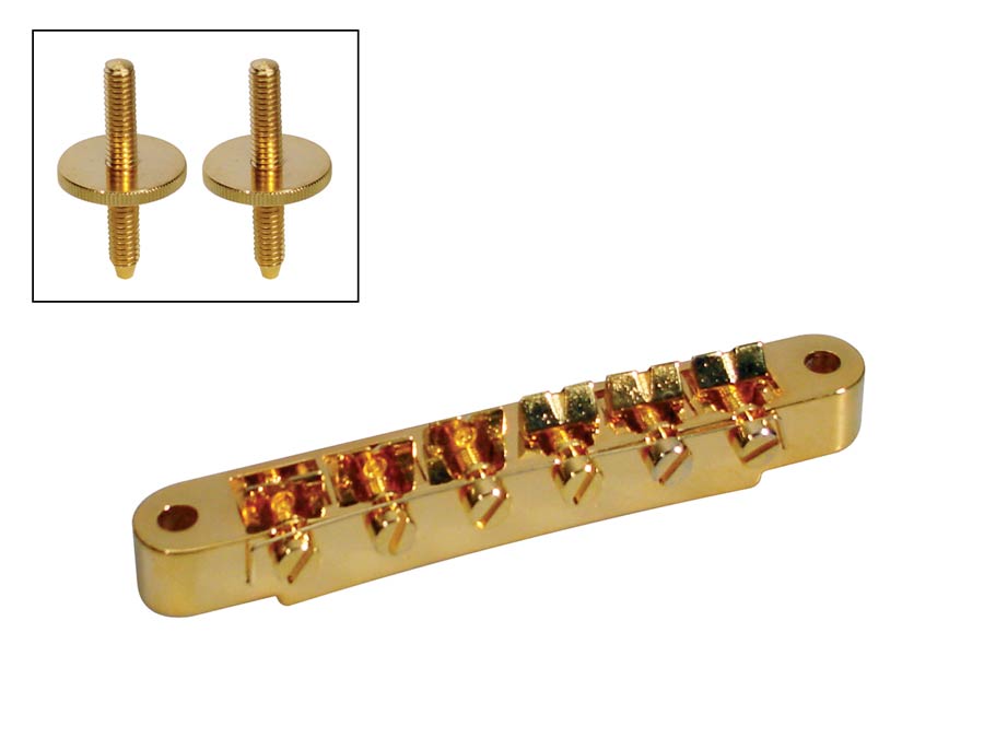 Boston B-161-G Brug voor e-gitaar, "tune'o matic", goud, stud spacing 74,0mm, stud diam 4,0mm