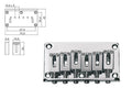 Boston B-1504-C Brug-staartstuk, Stallion, pitch 10,5mm, strings through body, chroom