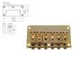 Boston B-1504-G Brug-staartstuk, Stallion, pitch 10,5mm, strings through body, goud