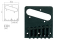 Boston T-64-B Brug-staartstuk, Teaser, grooved saddles, flat plate, strings-in-bridge or through-body, zwart