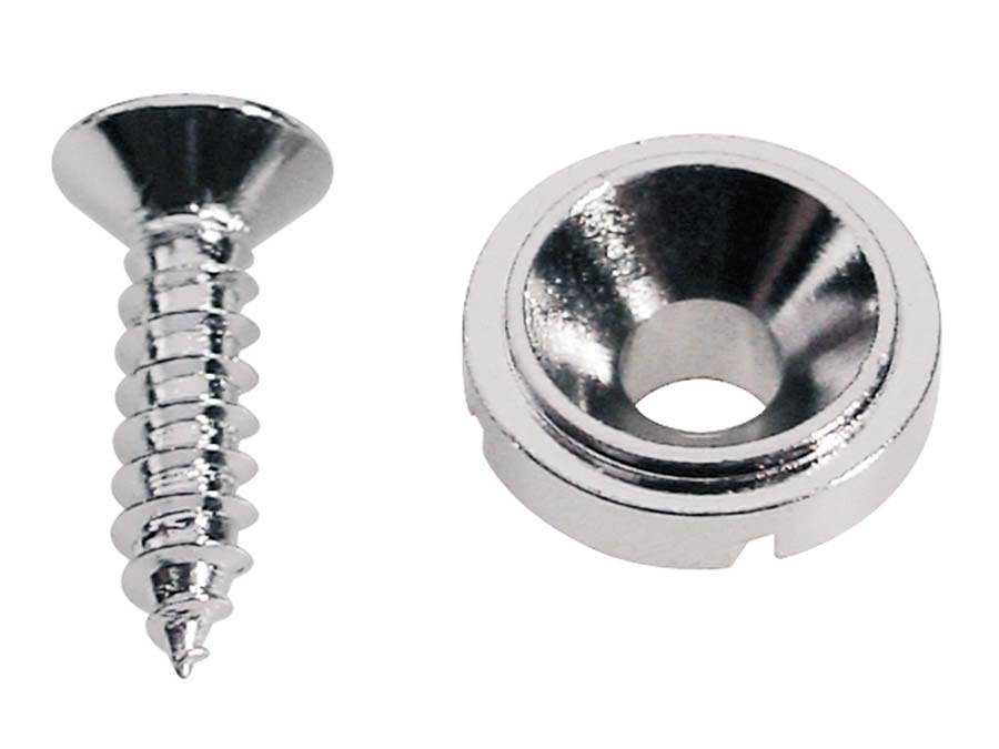 Boston SH-3-C Snaargeleider, knoop model, chroom, inclusief schroef, diameter 10mm, hoogte 5mm