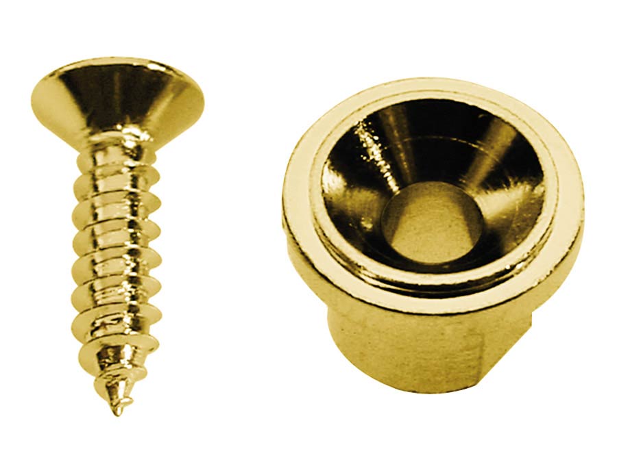 Boston SH-5-G Snaargeleider, knoop model, goud, inclusief schroef, diameter 10mm, hoogte 7mm
