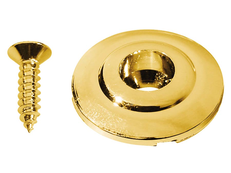 Boston SH-16-G Snaargeleider voor bass gitaar, knoop model, goud, inclusief schroef, 19mm, hoogte 7mm
