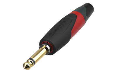 jack plug, 6,3 mm, 2-polig, silent, gouden contacten