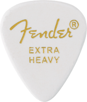 Fender 1980351280 Classic Celluloid 351 Shape Plectrums Extra Heavy White 12-Pack