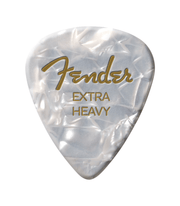Fender 1980351605 Premium Celluloid 351 Shape Plectrums Extra Heavy White Moto 12-Pack