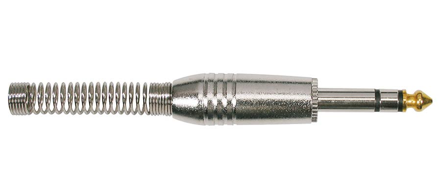 Boston S-230-S Jack plug, 6,3mm, 3-polig, nikkel, veer 7,3mm