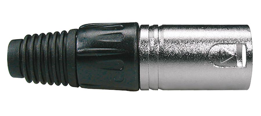 Boston XLR-5-MV Xlr plug, male, 5-polig, nikkel, zwarte kabel huls