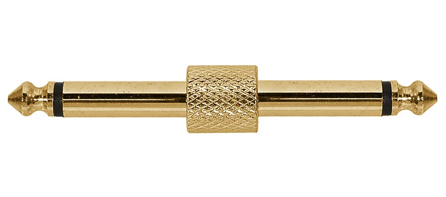 Boston AT-260-G Verloop plug, 6,3mm jack male mono, 6,3mm jack male mono, goud metaal