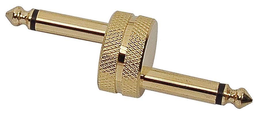 Boston AT-265-G Verloop plug, 6,3mm jack male mono, 6,3mm jack male mono, goud metaal