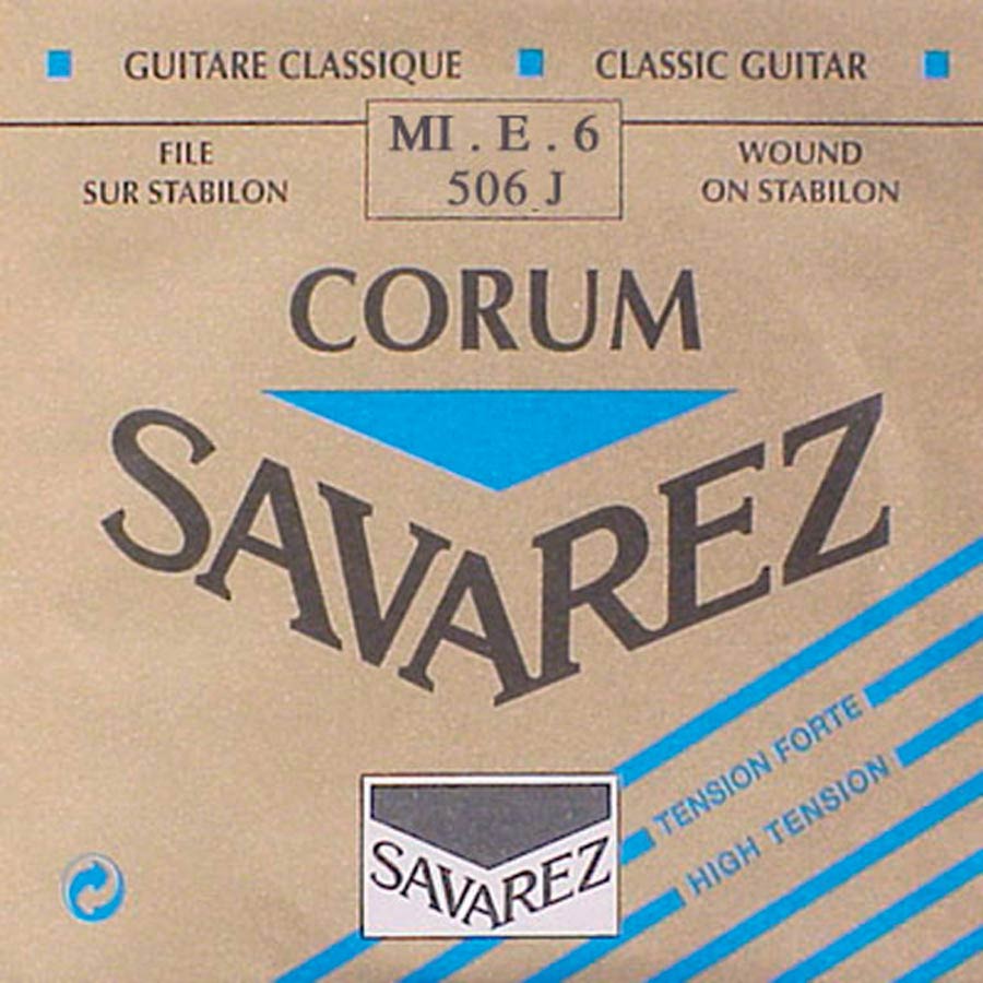 Savarez: E-6-Snaar, Silverplated Wound Corum, Sluit Aan Bij 500-Crj And 500-Arj Set, Hard Tension
