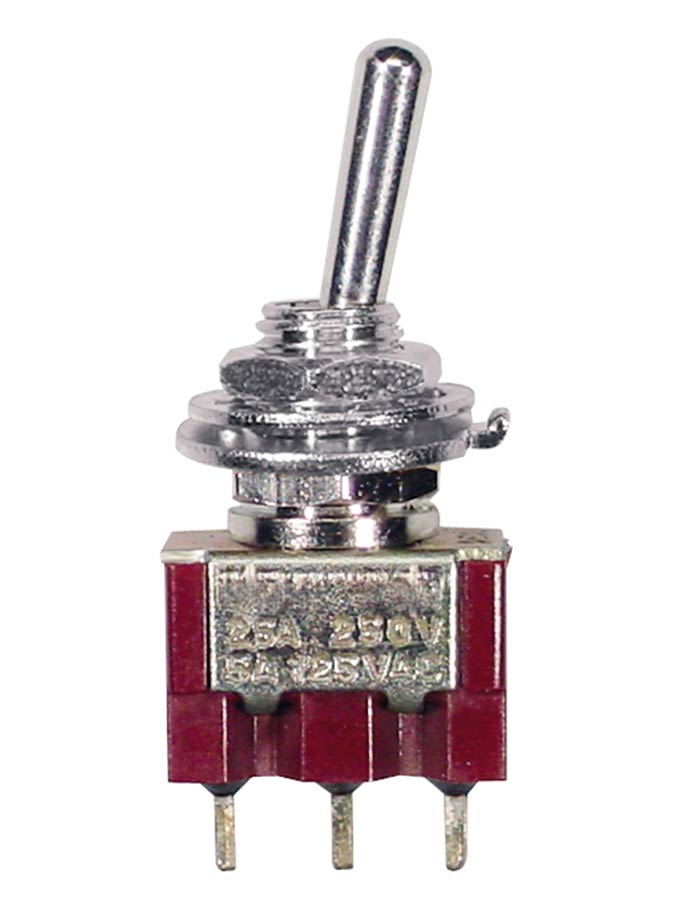 Boston SW-158-N Mini toggle switch 2-way, on-on, 1-pole, nickel