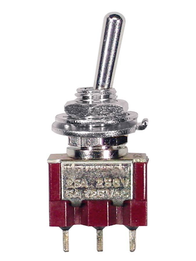 Boston SW-160-N Mini toggle switch 2-way, on-on, 2-pole, nickel