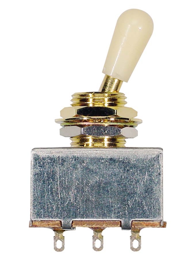 Boston SW-5-GI Toggle switch 3-way, block shape, ivory knob, gold