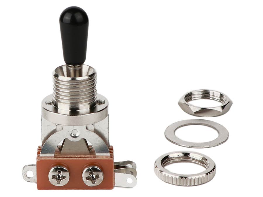 Boston SW-23-NB Toggle switch 3-way, open, black cap, nickel
