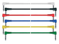 Boston PC-20-09H Patch kabels, mono, 0,9 meter, 6 stuks 6 kleuren, aangegoten haakse jacks