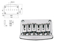 Boston B-1580-C Brug-staartstuk, Stallion, pitch 10,5mm, chroom