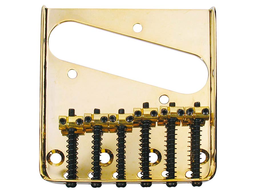 Boston T-40-G Brug-staartstuk, Teaser tray style, grooved saddles, goud