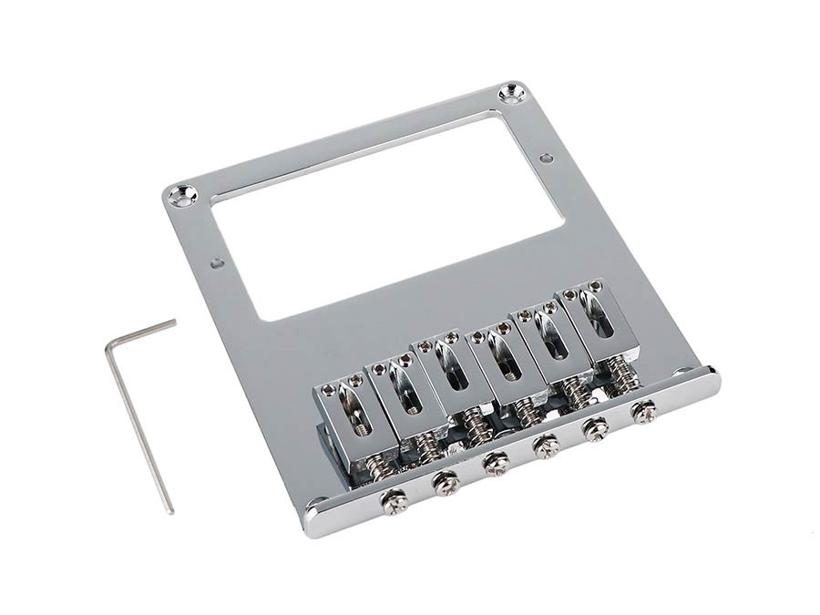 Boston T-68-C Brug-staartstuk, Teaser, block saddles, flat plate /for humbucker, chroom