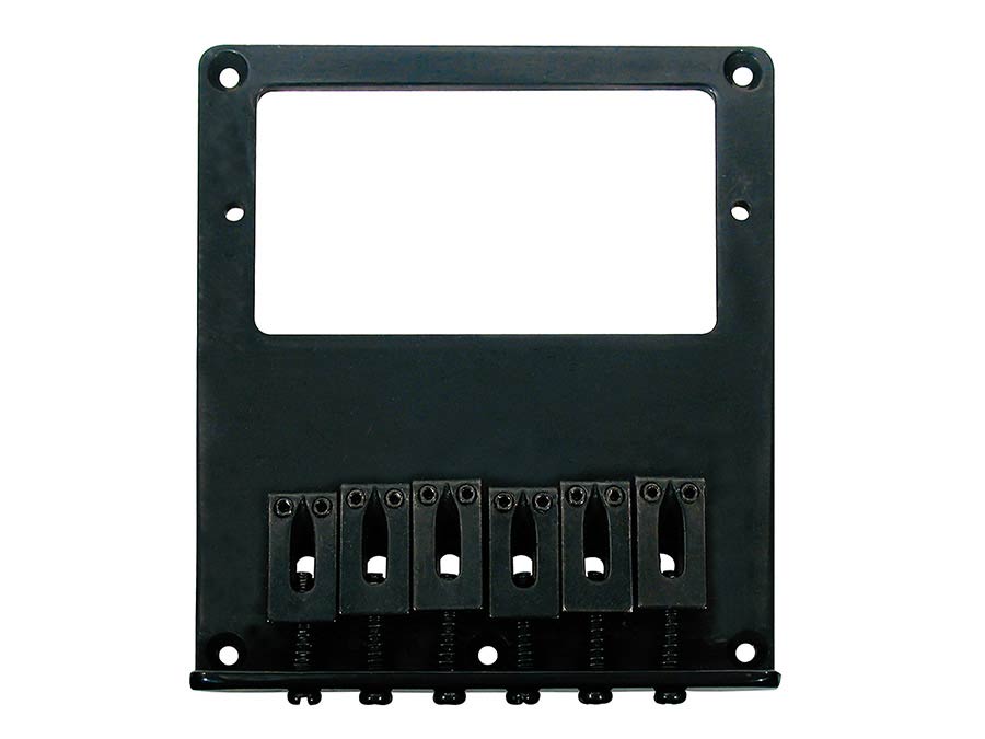 Boston T-68-B Brug-staartstuk, Teaser, block saddles, flat plate /for humbucker, zwart