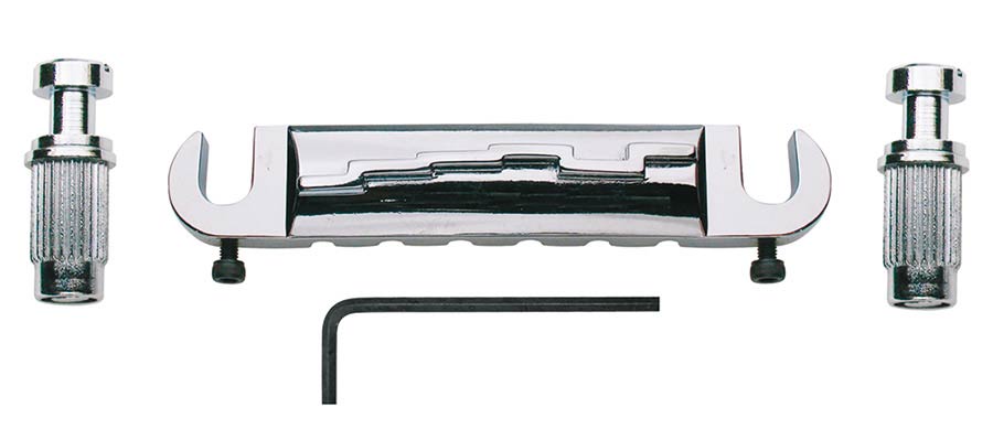 Boston T-90-C Brug-staartstuk, G-model, with studs, fixed staggered saddles, chroom