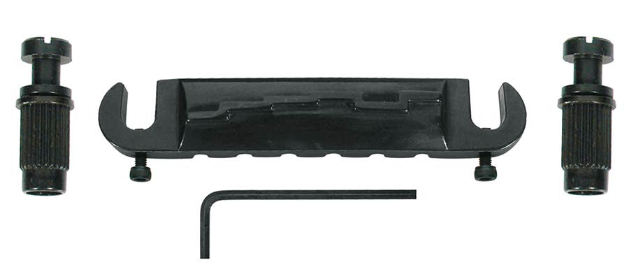 Boston T-90-B Brug-staartstuk, G-model, with studs, fixed staggered saddles, zwart
