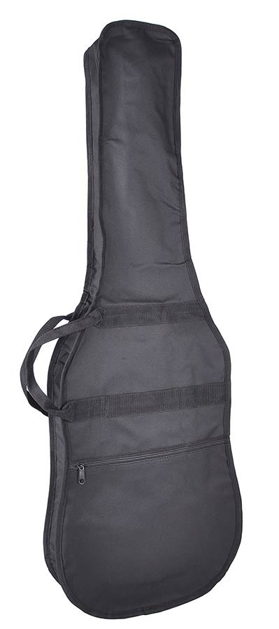 Boston E-00 Draagtas voor elektrische gitaar, ongevoerd, nylon, 2 riemen, groot voorvak, zwart