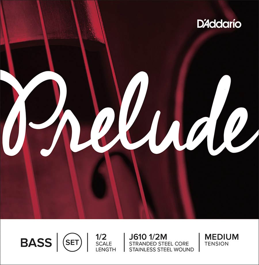 D'Addario J610-12M Contrabassnarenset 1/2 Medium stranded steel core stainless steel