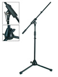Boston MS-1350-BK Microfoonstatief, met hengel, zwart, max hoogte 100cm