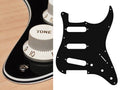 Boston ST-413-B Slagplaat, Stallion, 4 ply, black, standaard, SSS, 3 pot holes, 3-5 switch