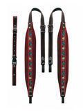 Boston 70-L-TVR Accordeon riemen, tirol, 95-102 x 7,0 cm, rugriem "tiroler", leder & rood velours