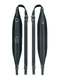 Boston 80-X-CV Accordeon riemen, 120 + bassen, 109-114 x 8,0cm, rugriem, split leder, velours voering, zwart