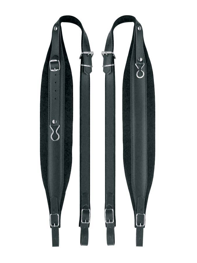 Boston 80-X-LV Accordeon riemen, 120 + bassen, 109-114 x 8,0cm, rugriem, nerf leder, velours voering, zwart