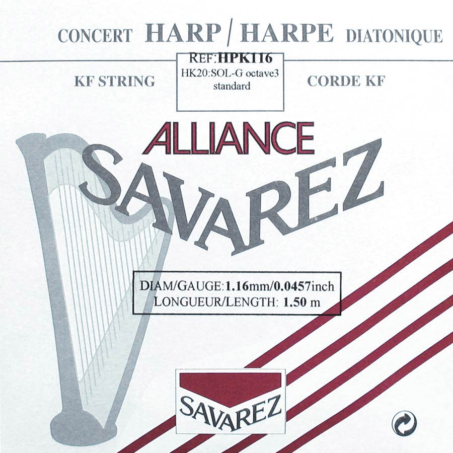 Savarez: Kleine Of Concert Harp Snaar, Plain Kf, 1,16mm, Lengte: 1,50 Meter