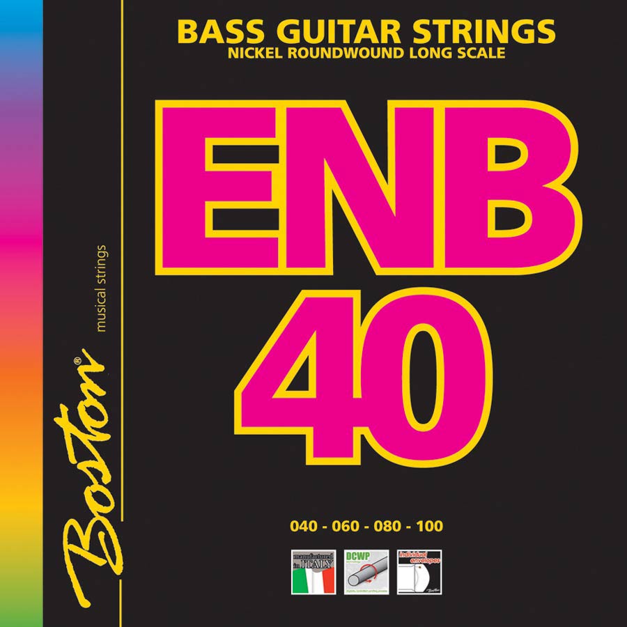 Boston ENB-40 Snarenset basgitaar, nickel roundwound, light, 040-060-080-100 longscale