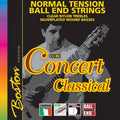 Boston CC-BE Snarenset klassiek, normal tension, clear trebles & silverplated wound basses, met ball ends