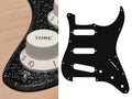 Boston ST-213-SBK Slagplaat, Stallion, 2 ply, sparkling black, standaard, SSS, 3 pot holes, 3-5 switch