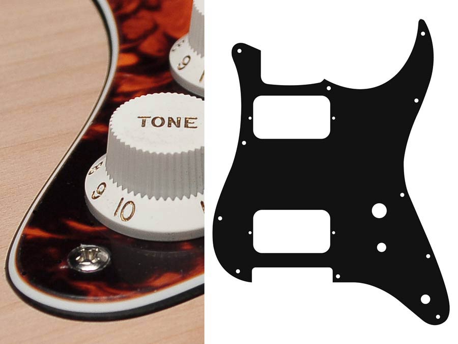 Boston ST-331-MO Slagplaat, Stallion, 3 ply, marble orange, HH, 2 pot holes, toggle switch