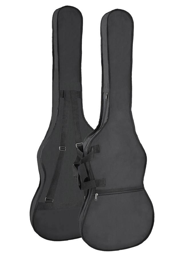 Boston B-00 Draagtas voor basgitaar, ongevoerd, nylon, 2 riemen, groot voorvak, zwart