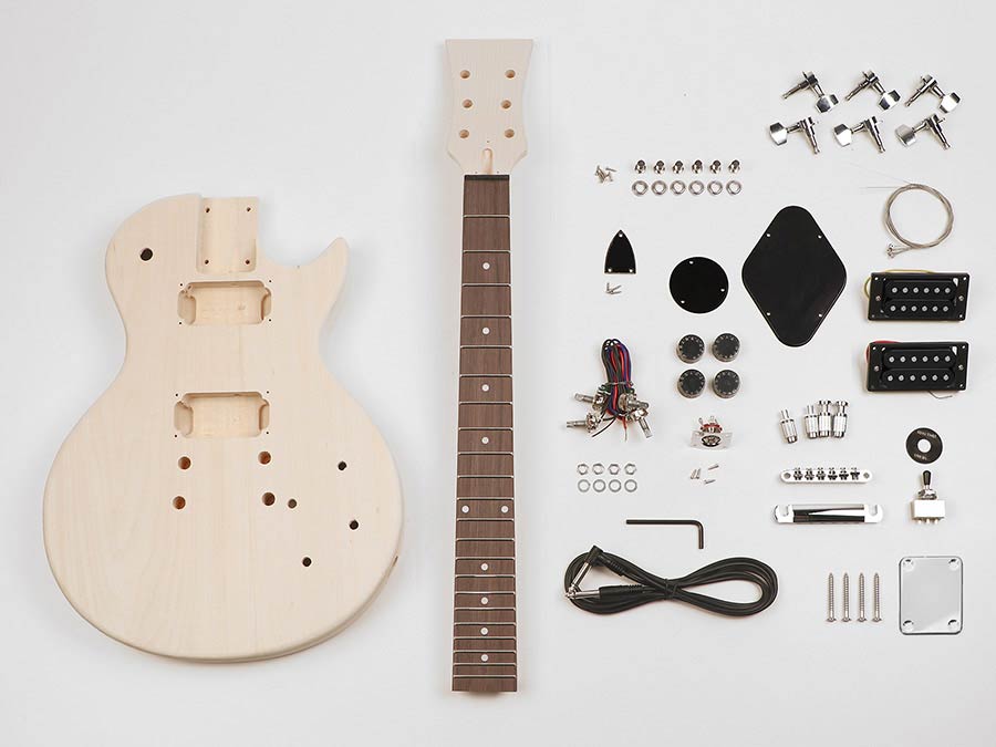 Boston KIT-LP-10 Gitaar zelfbouwpakket, Launcher Pro model, basswood body, 22 frets, bolt-on neck