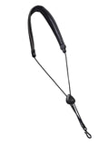 Boston SR-35-BK Riem voor saxofoon, leder look, gevoerd, zwart, breedte: 35 mm