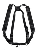 Boston SRH-50-BK Harnas voor saxofoon, leder look, gevoerd, zwart, breedte: 50 mm