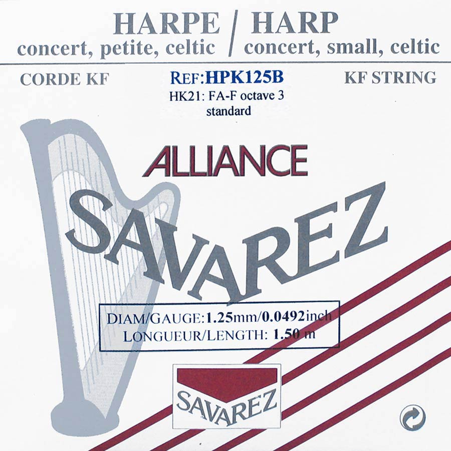 Savarez: Kleine Of Concert Harp Snaar, Plain Kf, 1,25mm, Lengte: 1 Meter, Black