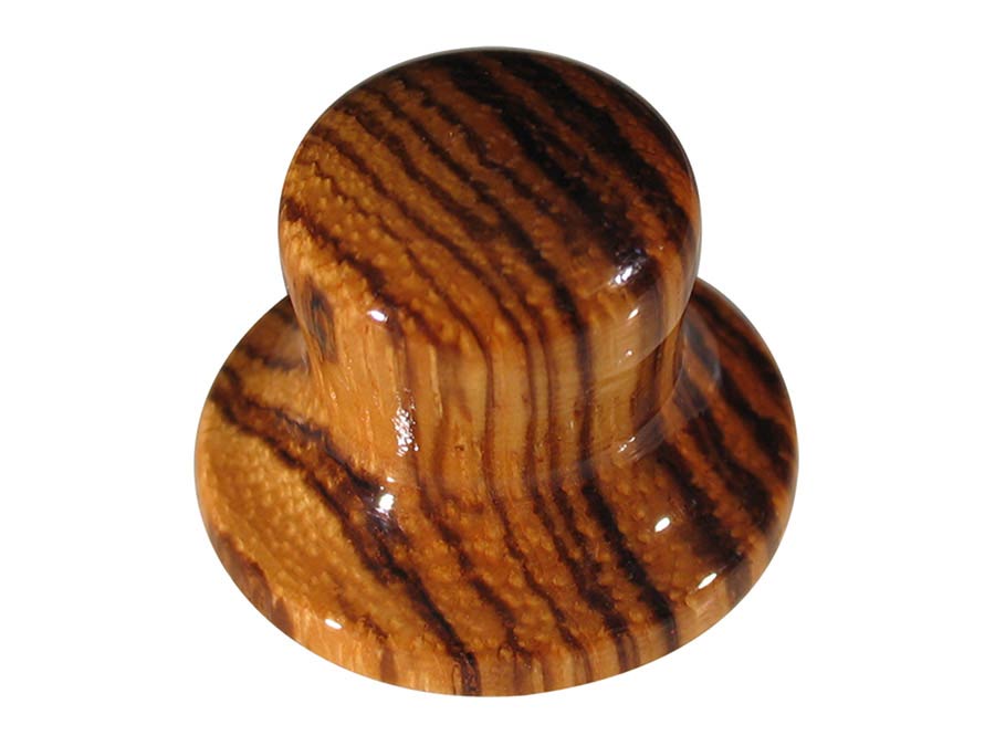 Boston KWZ-340 Bell knob, wood, hat model, 25x19mm, zebra