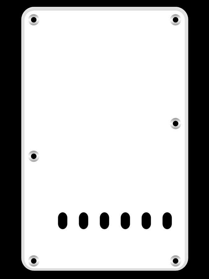 Boston BP-113-W Rugplaat, string spacing 11,2mm, wit, 1 ply, standaard Stallion, 86x138mm