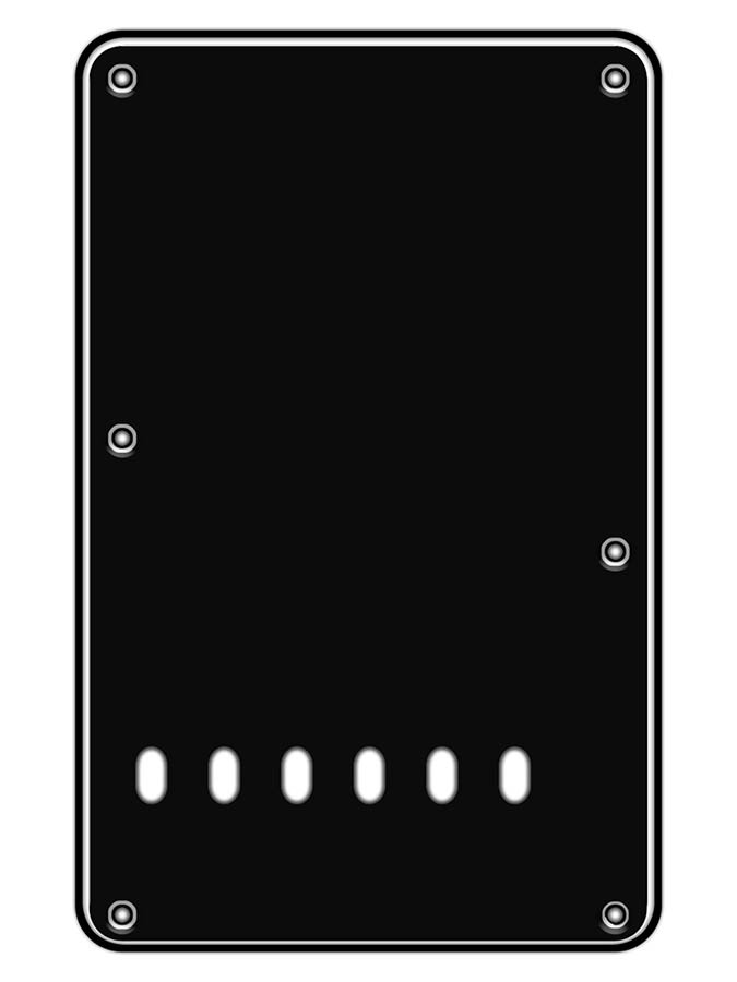 Boston BPL313-B Rugplaat, string spacing 11,2mm, zwart, 3 ply, standaard Stallion, 86x138mm, linkshandig